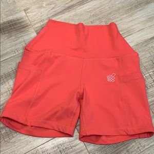 Hot pink athletic shorts